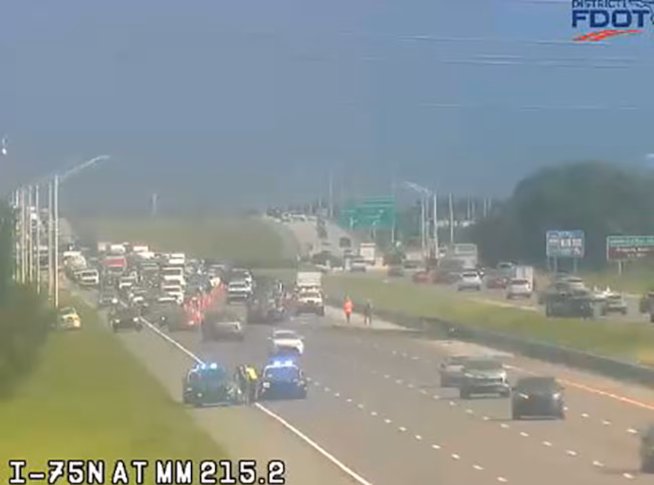 Major I-75 Crash in Sarasota Causes 9-Mile Backup and 78-Minute Delay After Semi Crosses Median