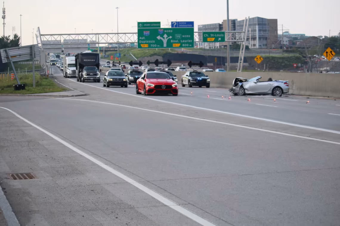 Un homme décède après un violent accident sur l’autoroute Henri-IV à Québec