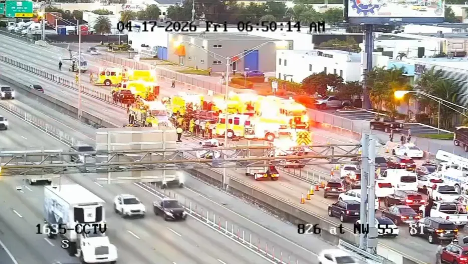 Palmetto Expressway Accident Two Injured, One Airlifted After Entrapment Crash in Miami-Dade